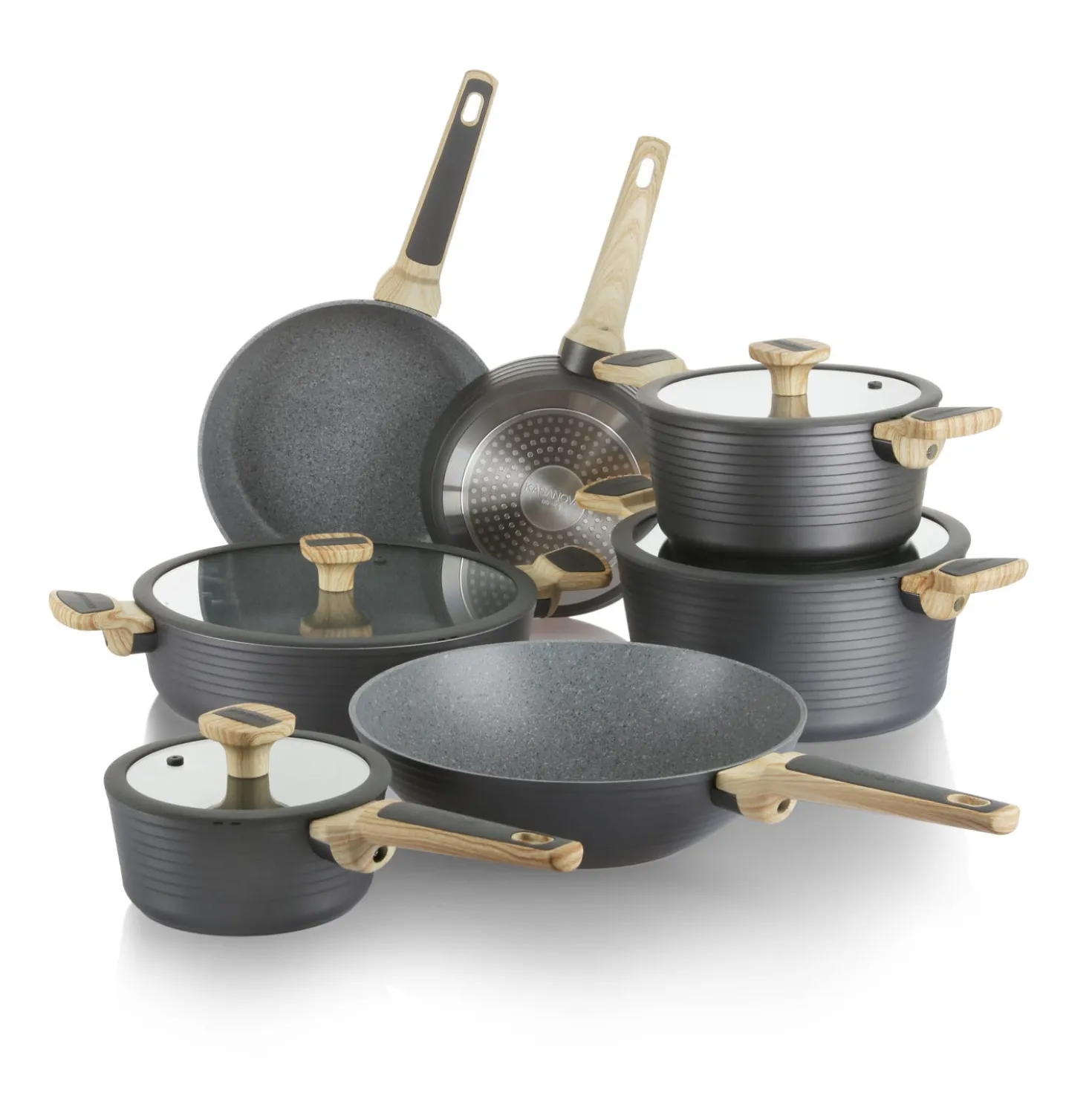 Batteria pentole 11 pezzi grigio Corredo 2.0