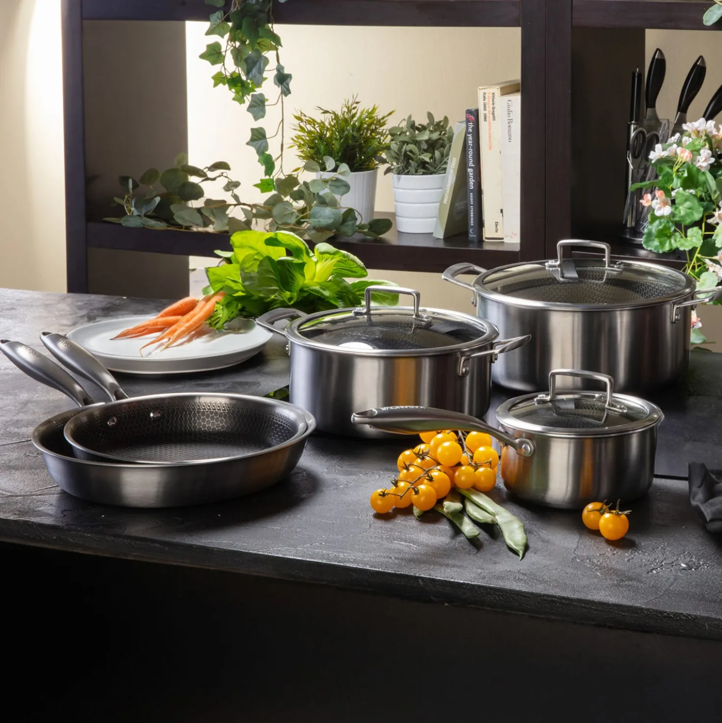 Batteria pentole 8 pezzi Tri - ply