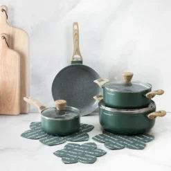 Batteria pentole 10 pezzi verde Cooking Therapy