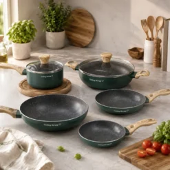 Batteria pentole 7 pezzi verde Cooking Therapy