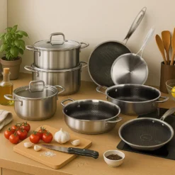 Batteria pentole 3 strati 11 pezzi Tri - Ply