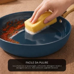 Batteria 12 pezzi antiaderente ceramico Rhapsody blu