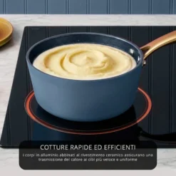 Batteria 12 pezzi antiaderente ceramico Rhapsody blu
