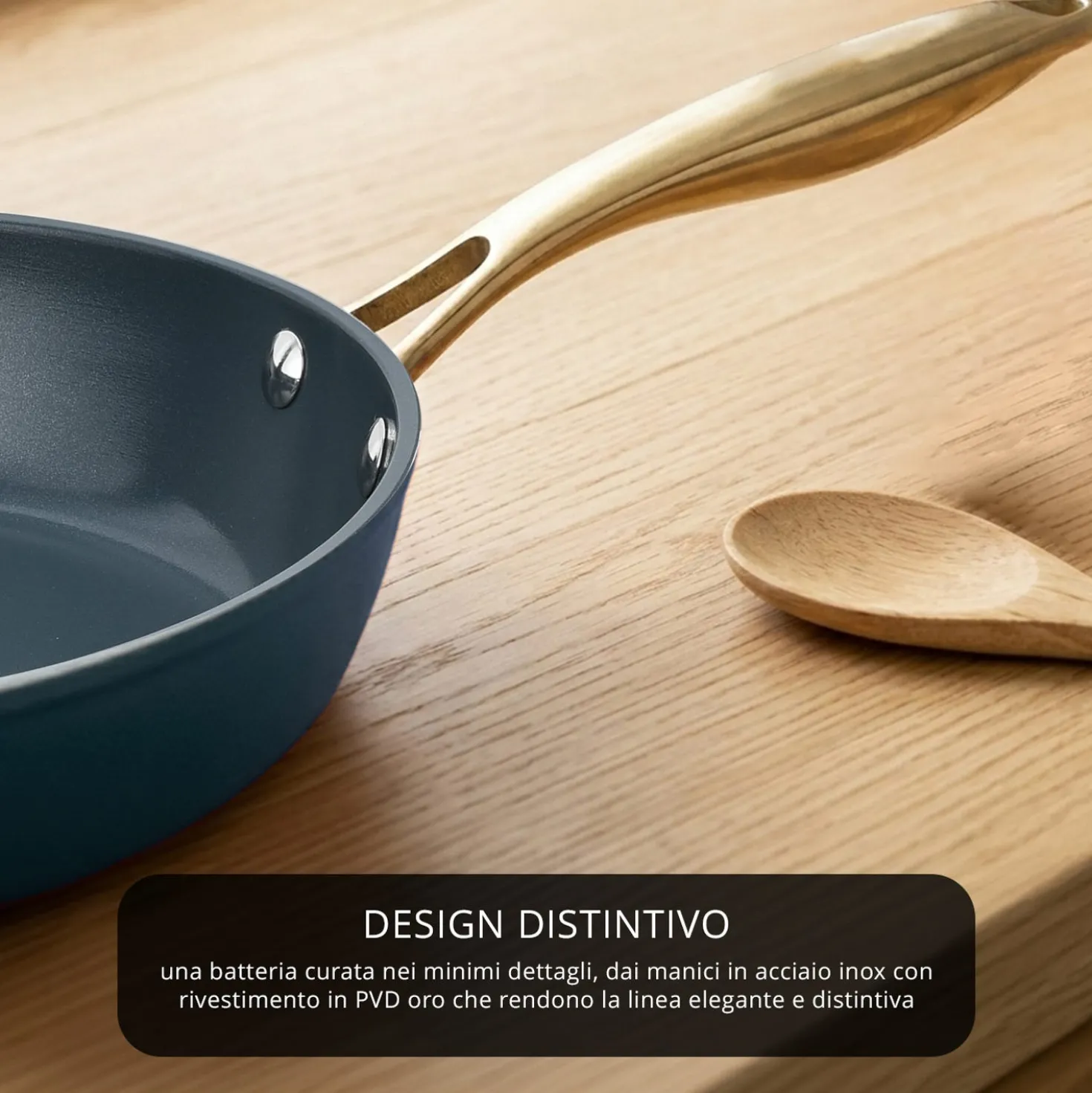 Batteria 12 pezzi antiaderente ceramico Rhapsody blu