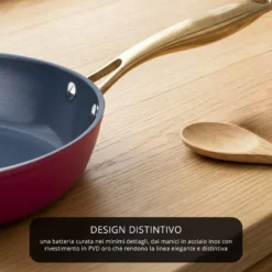 Batteria 12 pezzi antiaderente ceramico Rhapsody fucsia