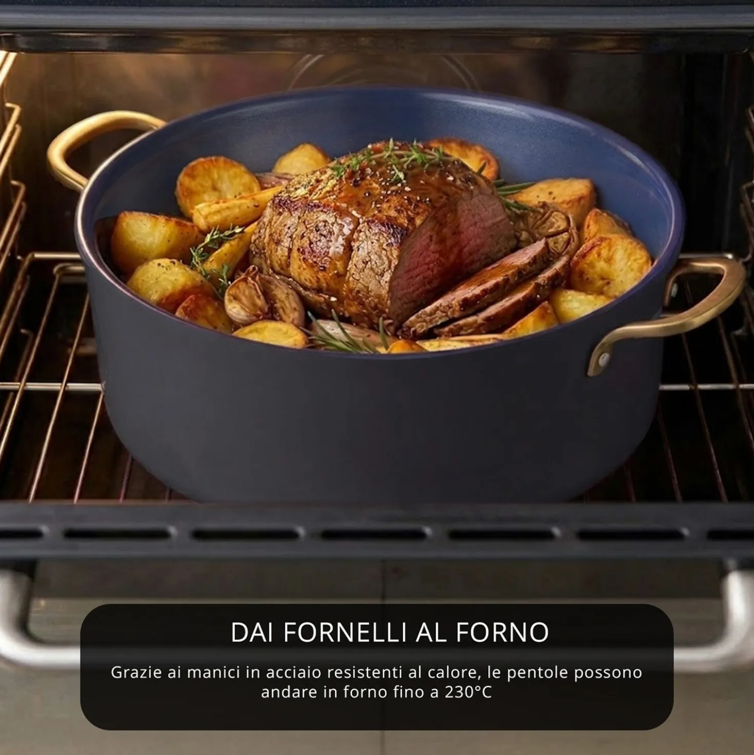 Batteria 12 pezzi antiaderente ceramico Rhapsody nera