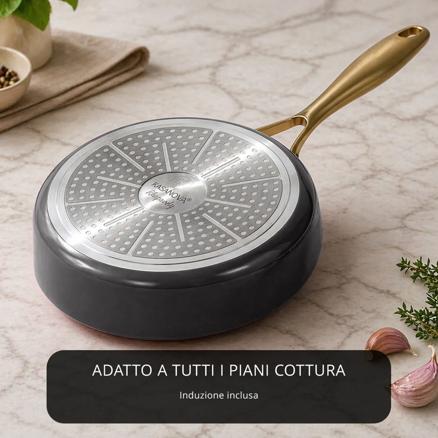 Batteria 12 pezzi antiaderente ceramico Rhapsody nera