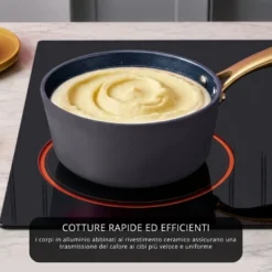 Batteria 12 pezzi antiaderente ceramico Rhapsody nera