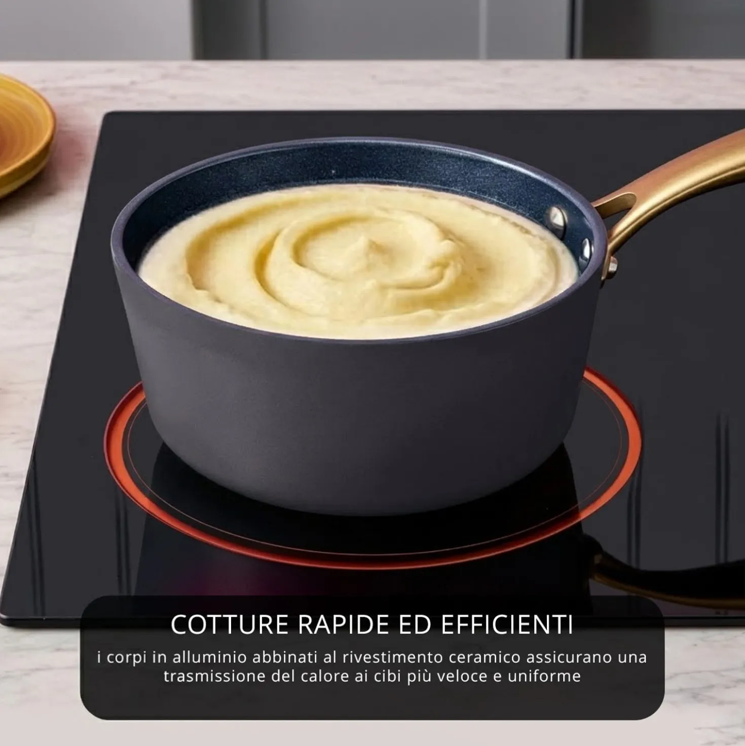 Batteria 12 pezzi antiaderente ceramico Rhapsody nera