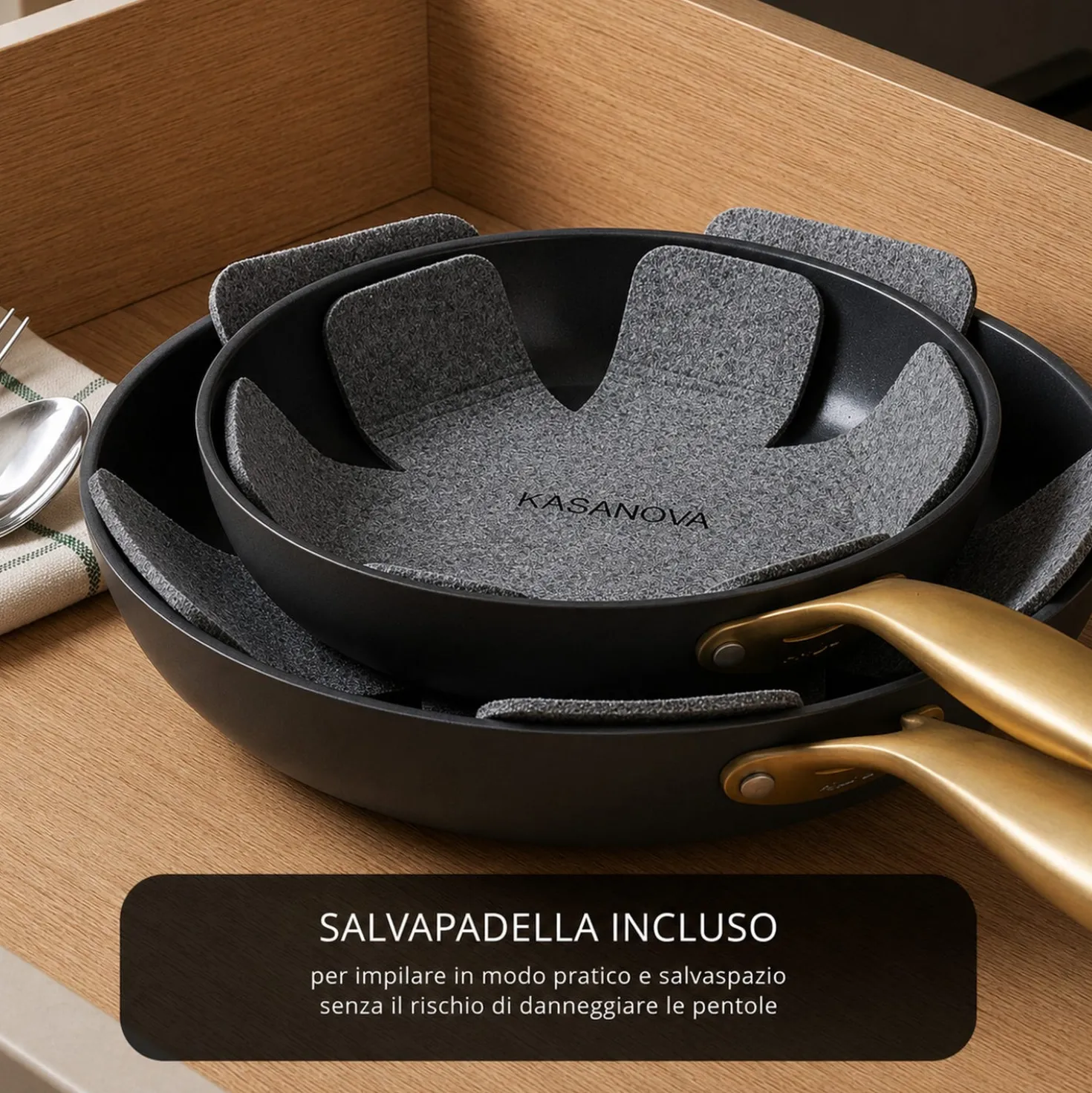 Batteria 12 pezzi antiaderente ceramico Rhapsody nera