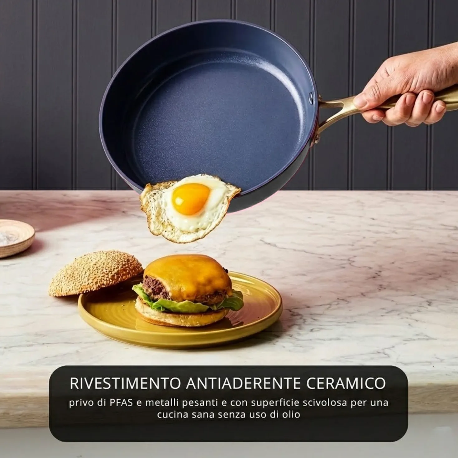Batteria 12 pezzi antiaderente ceramico Rhapsody nera