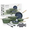 Batteria 12 pezzi antiaderente ceramico Rhapsody verde