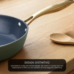 Batteria 12 pezzi antiaderente ceramico Rhapsody verde