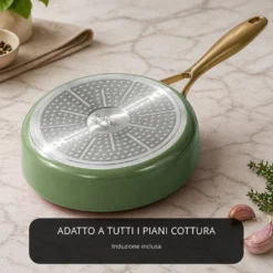 Batteria 12 pezzi antiaderente ceramico Rhapsody verde