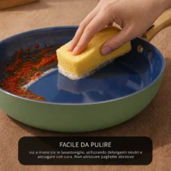 Batteria 12 pezzi antiaderente ceramico Rhapsody verde