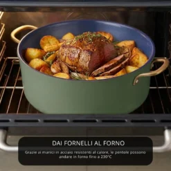 Batteria 12 pezzi antiaderente ceramico Rhapsody verde