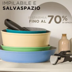 Batteria 4 pezzi con 2 manici staccabili Young