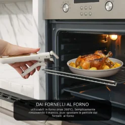 Batteria 6 pezzi con manico staccabile bianco