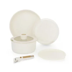 Batteria 6 pezzi con manico staccabile bianco