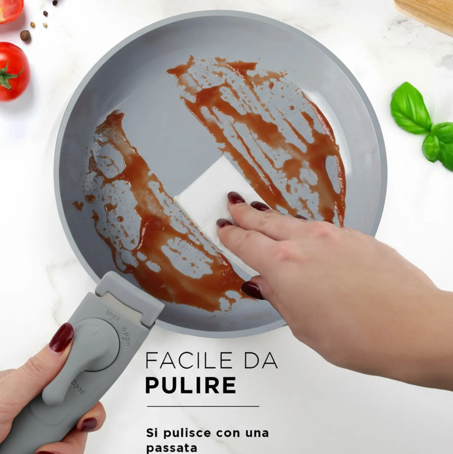 Batteria 9 pezzi Eaziclip grigia con manici staccabili