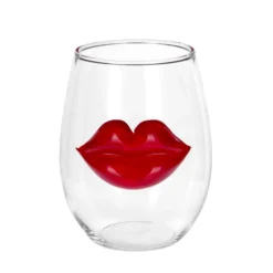 Bicchiera vetro labbra rosse 400 ml