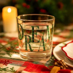 Bicchiere acqua decoro Dream tartan verde Xmas Carol