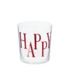 Bicchiere acqua decoro Happy tartan rosso Xmas Carol