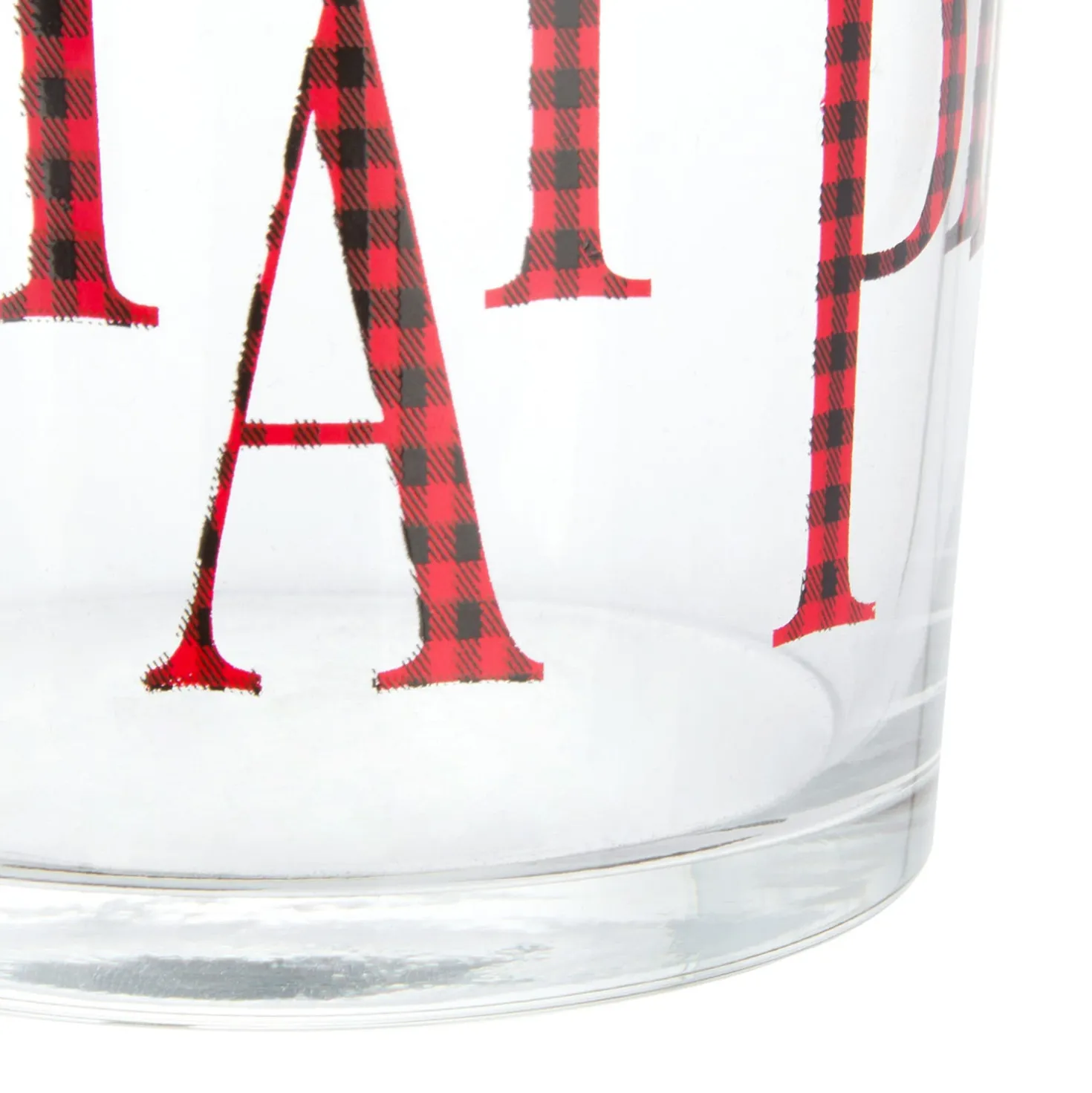 Bicchiere acqua decoro Happy tartan rosso Xmas Carol