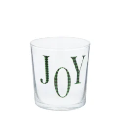 Bicchiere acqua decoro Joy tartan verde Xmas Carol