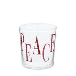 Bicchiere acqua decoro Peace tartan rosso Xmas Carol