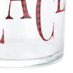 Bicchiere acqua decoro Peace tartan rosso Xmas Carol