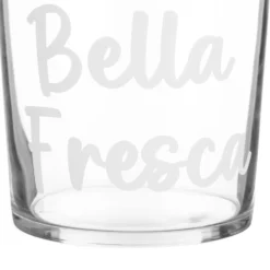 Bicchiere acqua in vetro scritta Bella fresca 360 ml