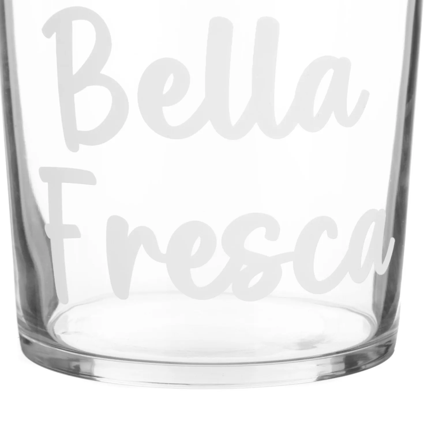 Bicchiere acqua in vetro scritta Bella fresca 360 ml