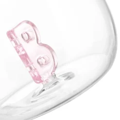 Bicchiere acqua lettera B rosa in vetro borosilicato, da 380 ml