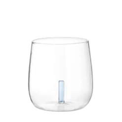 Bicchiere acqua lettera I azzurra in vetro borosilicato, da 380 ml
