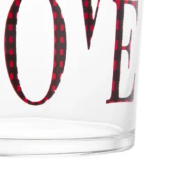 Bicchiere acqua Love tartan rosso Xmas Carol