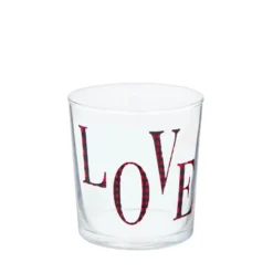 Bicchiere acqua Love tartan rosso Xmas Carol