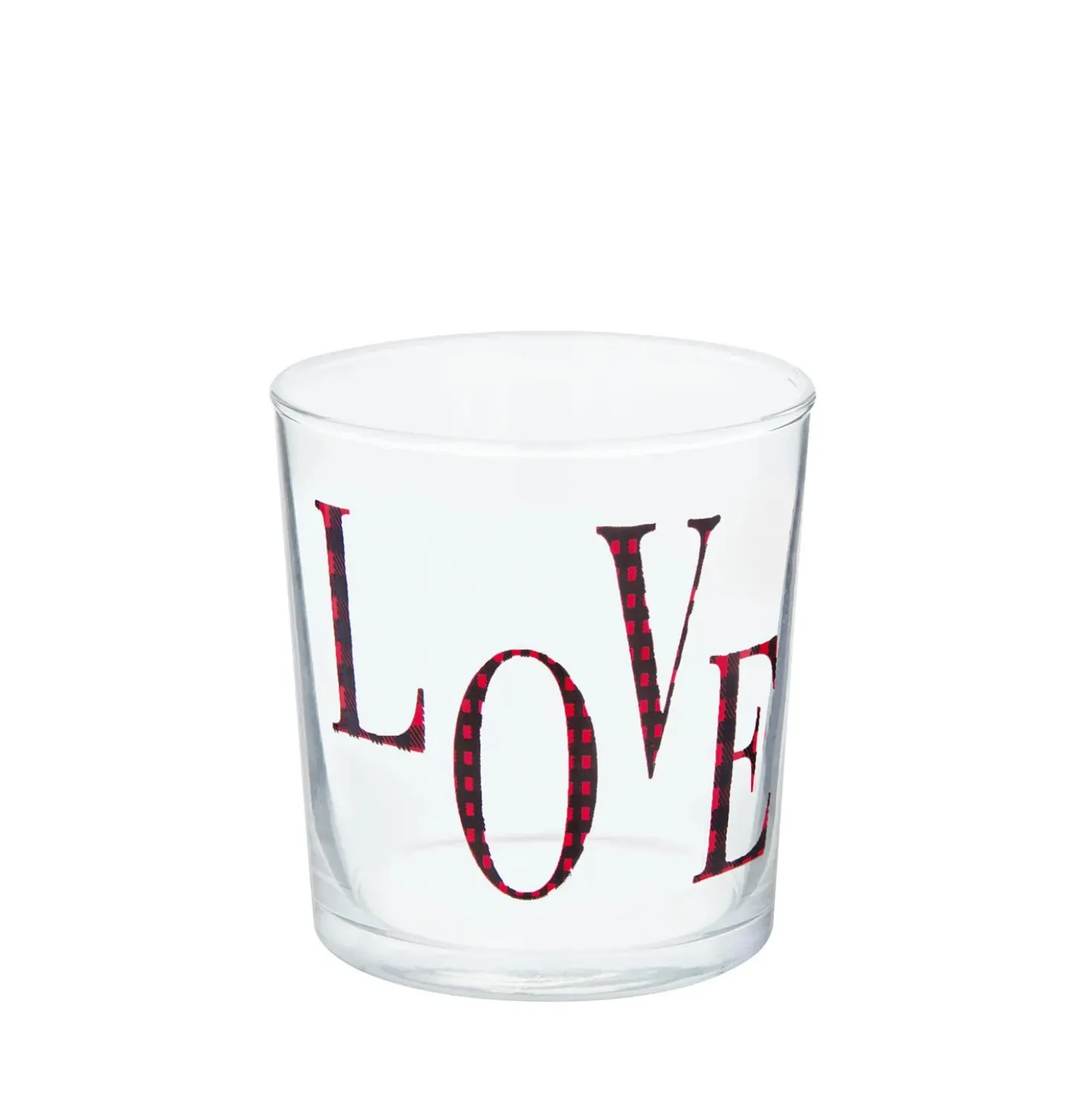 Bicchiere acqua Love tartan rosso Xmas Carol