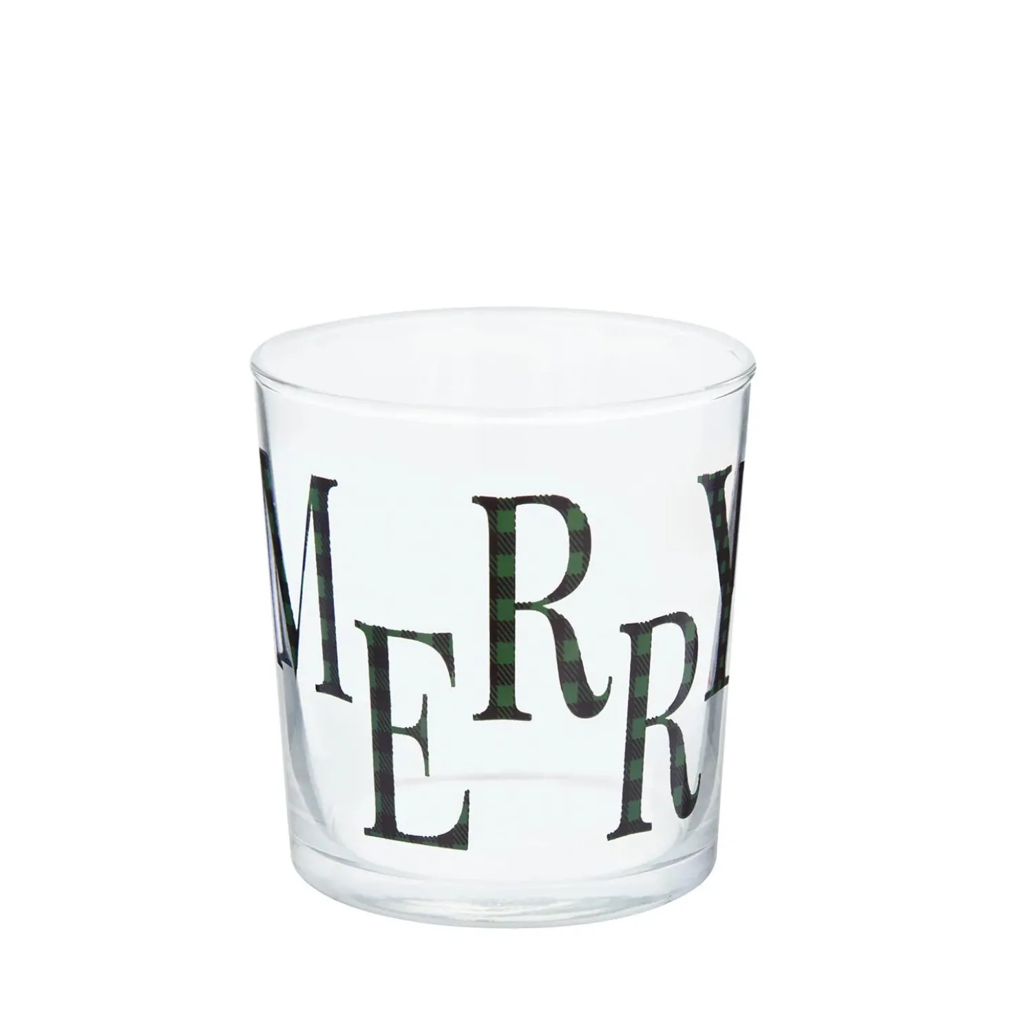 Bicchiere acqua Merry tartan verde Xmas Carol
