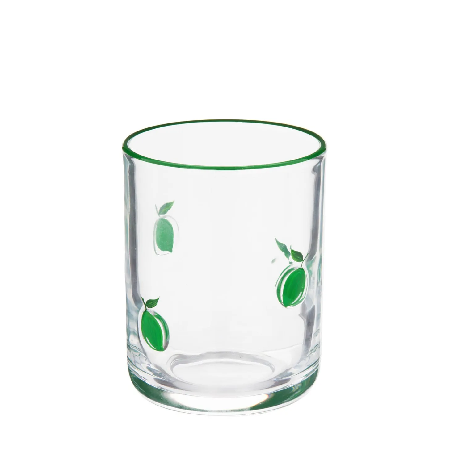 Bicchiere acqua vetro 410 ml decoro limone verde