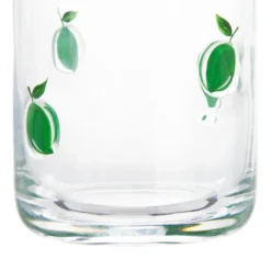 Bicchiere acqua vetro 410 ml decoro limone verde