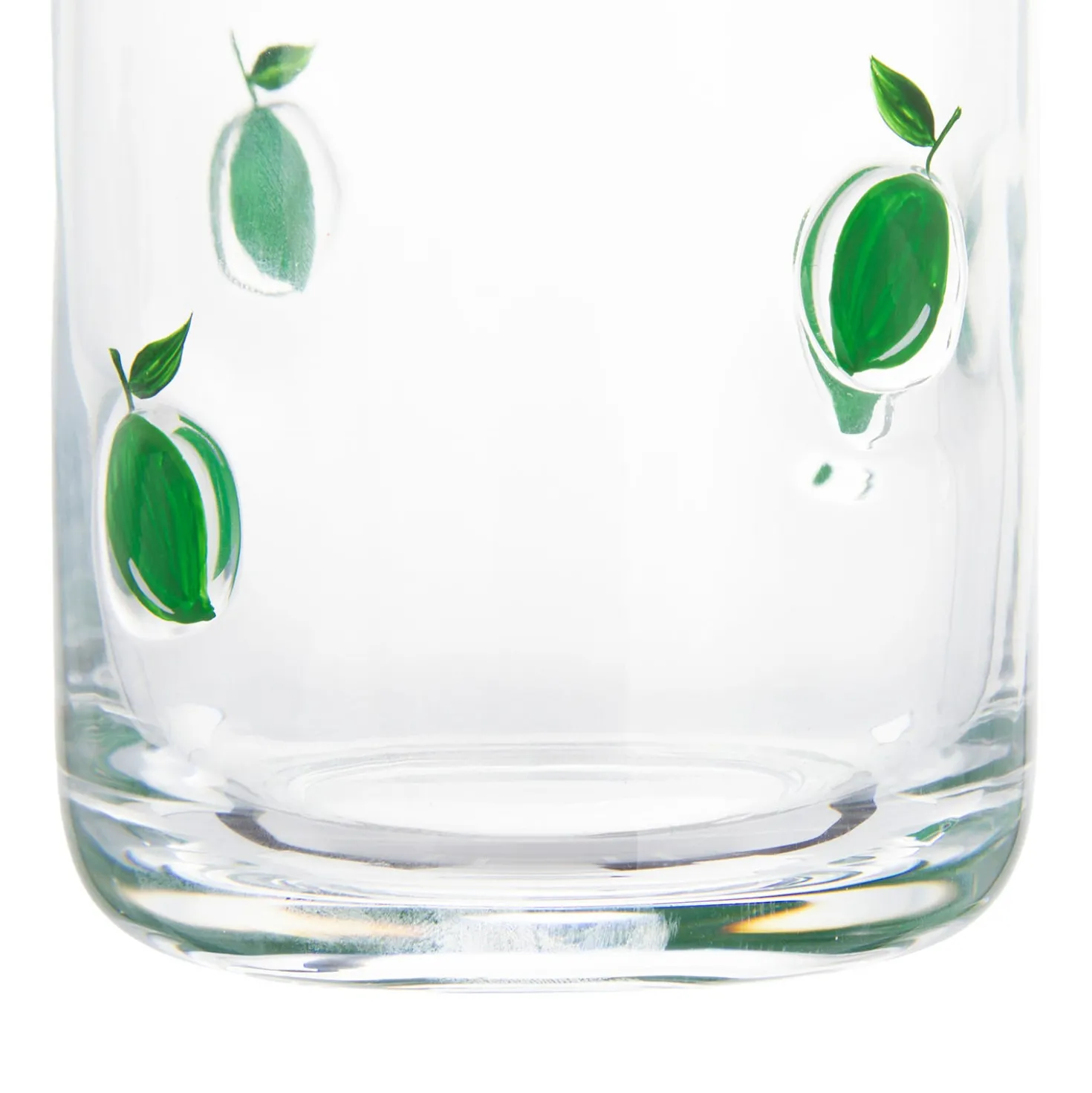 Bicchiere acqua vetro 410 ml decoro limone verde