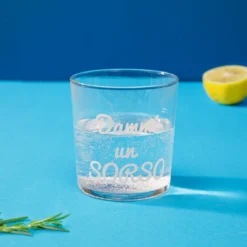 Bicchiere acqua vetro scritta Dammi un sorso 360 ml