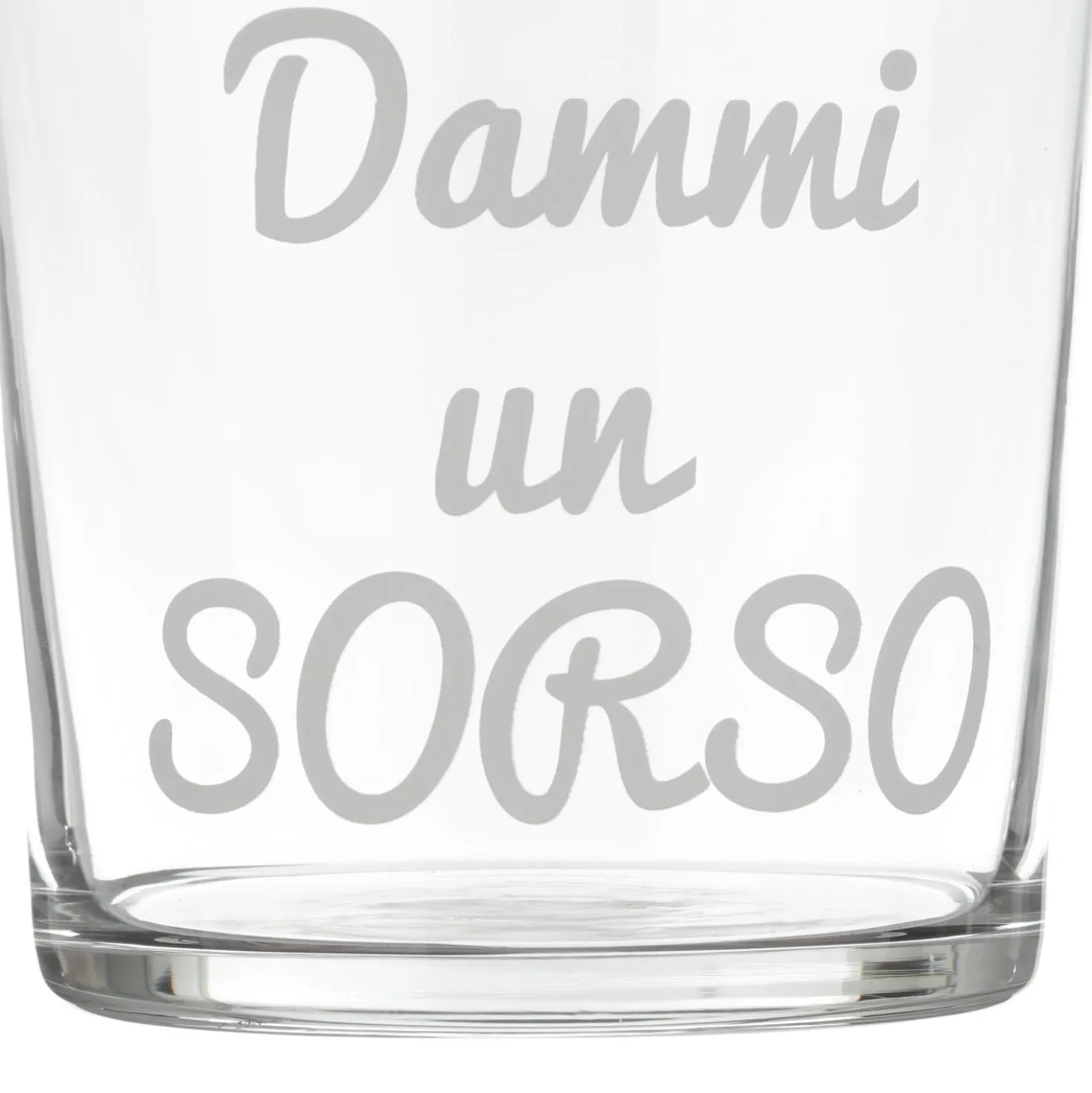 Bicchiere acqua vetro scritta Dammi un sorso 360 ml