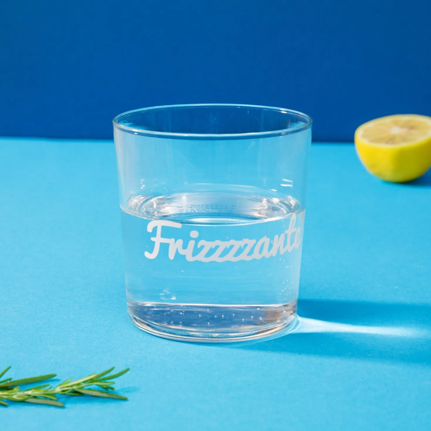 Bicchiere acqua vetro scritta Frizzante 360 ml