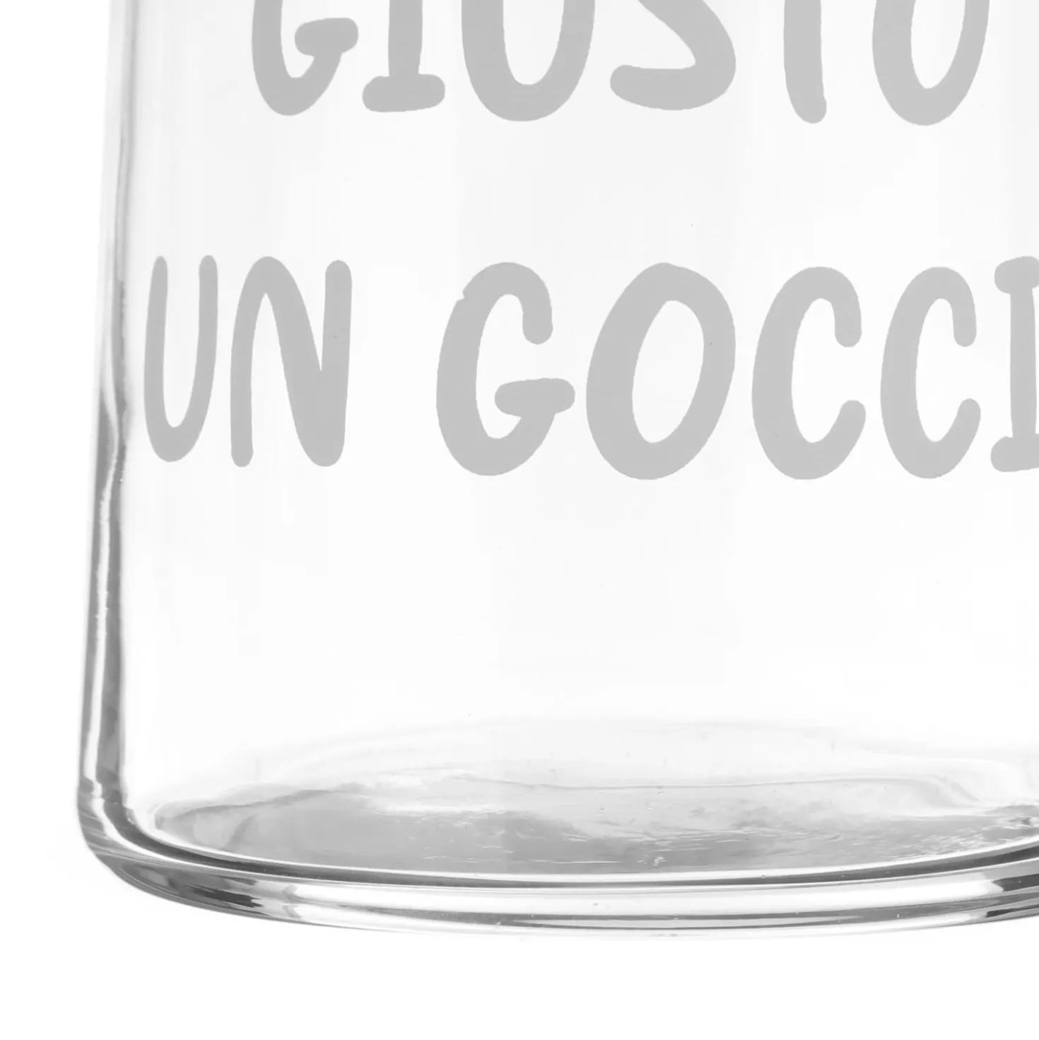 Bicchiere acqua vetro scritta Giusto un goccio 350 ml