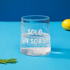 Bicchiere acqua vetro scritta Solo un sorso 350 ml