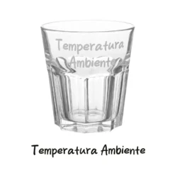 Bicchiere acqua vetro scritta Temperatura ambiente 290 ml