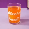 Bicchiere bibita in vetro scritta Alcohol level 490 ml