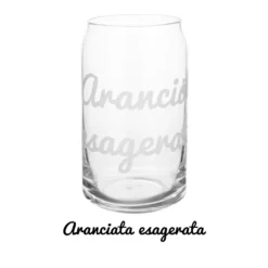 Bicchiere bibita in vetro scritta Arancia esagerata 470 ml